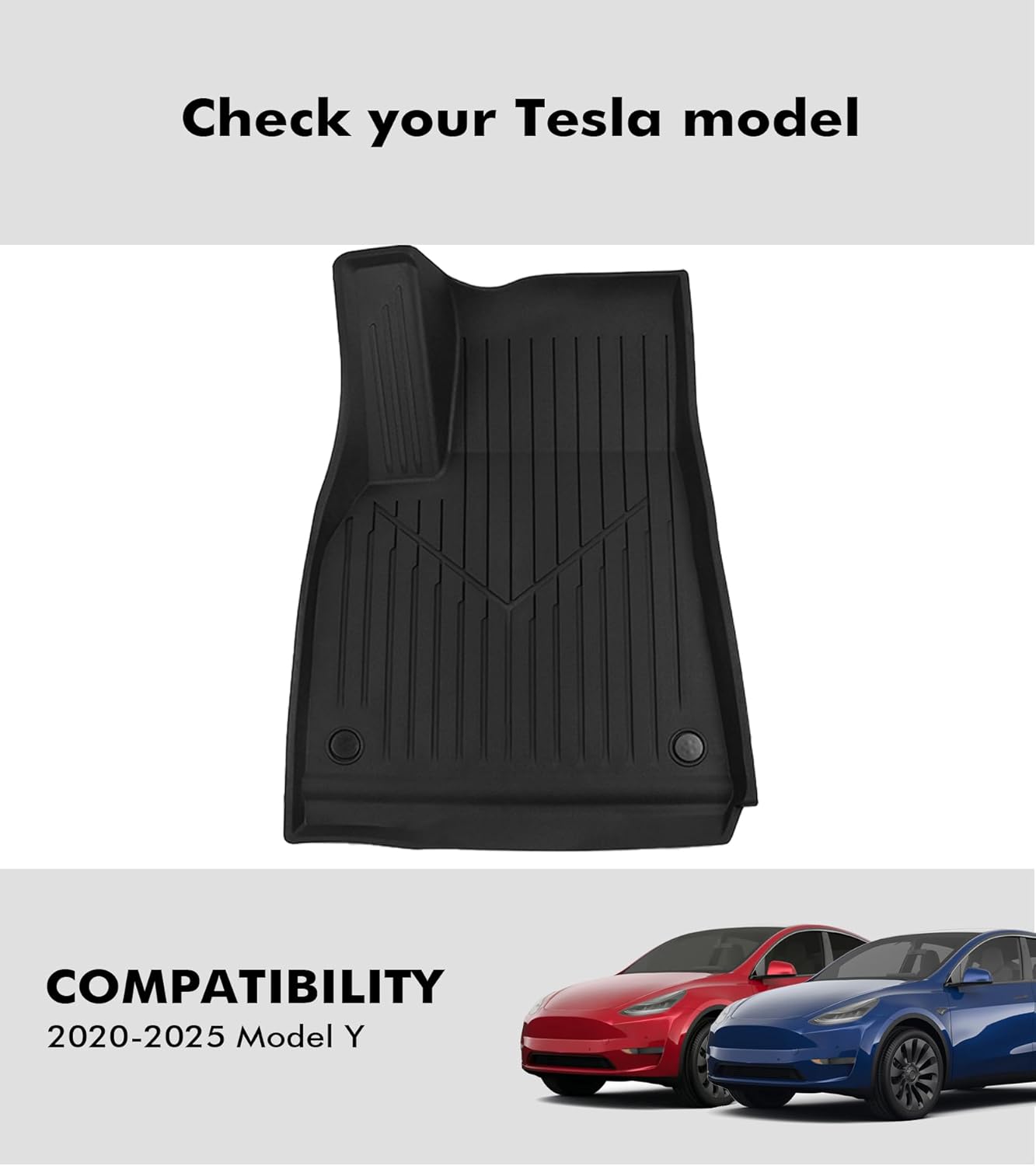 PM Auto Floor Mats for Tesla Model Y, All-Weather TPE Car Floor Mats, Custom Fit for 2020-2025 Tesla Model Y, Anti-Slip Durable Model Y Accessories