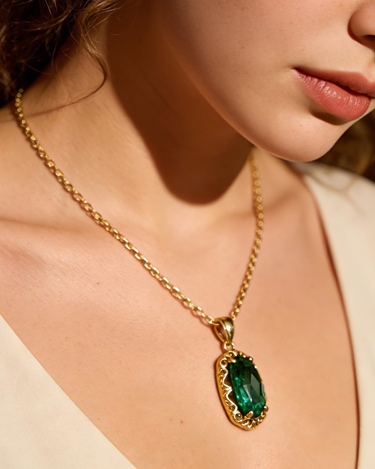 18K Gold Plated Necklaces for Women Trendy Birthstone/Paperclip/Clover/Rabbit/Daisy/Love/Bow Charm Necklace Dainty Women's Jewelry Gift Mothers Day Gift for Her Mom Wife