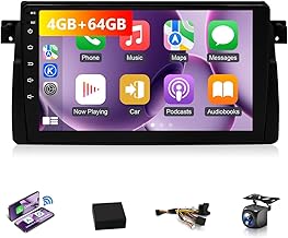 Car Stereo for BMW 3 Series 325i 330i 318i 328i E46 1998 to 2006 M3 Radio Upgrade,Carplay&Android Auto,9" IPS Touchscreen 5G WiFi/GPS/BT/FM/RDS/DSP/EQ/Backup Camera,4+64GB