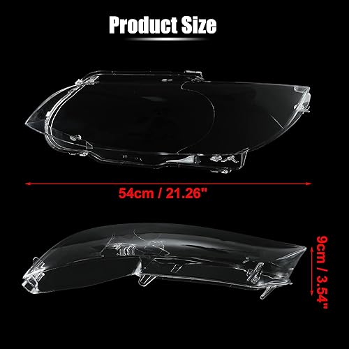 Miniatura 3 de X AUTOHAUX Coche delantero faro faro lente transparente tapa PC Shell para BMW M3 2008-2013 NO.63117182517/63117182518 carcasa de faro izquierdo