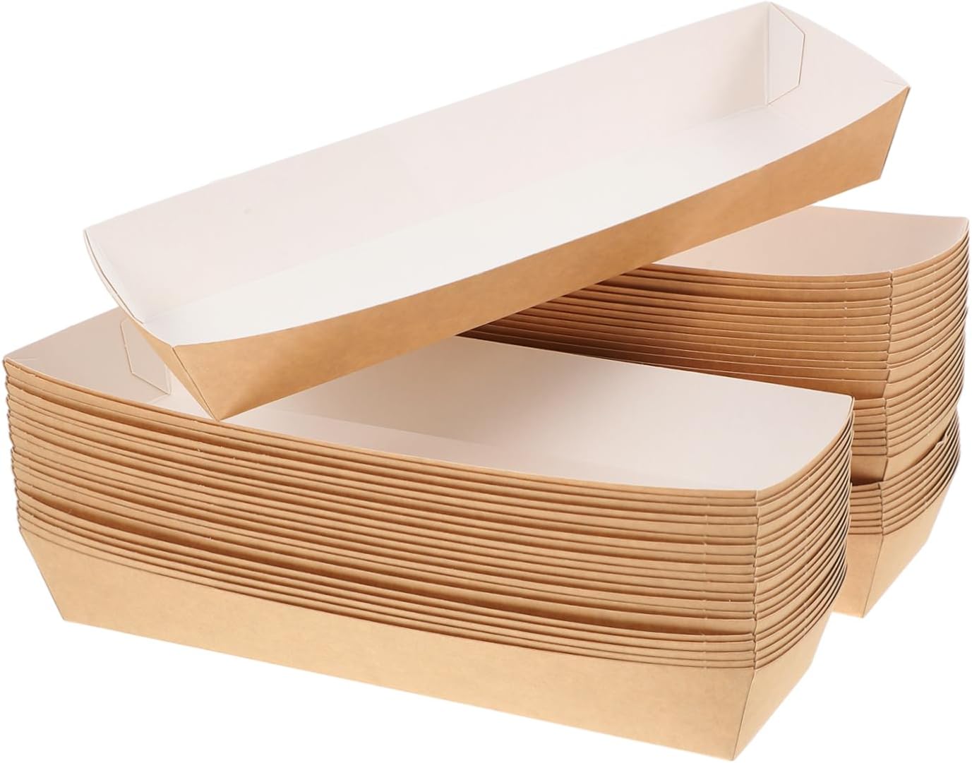 50pcs Portable Paper Snack Boxes Grease Water Resistant Food Containers for Takeout Picnics Bbqs Parties Convenient Tray for Fried Foods Hot Dogs