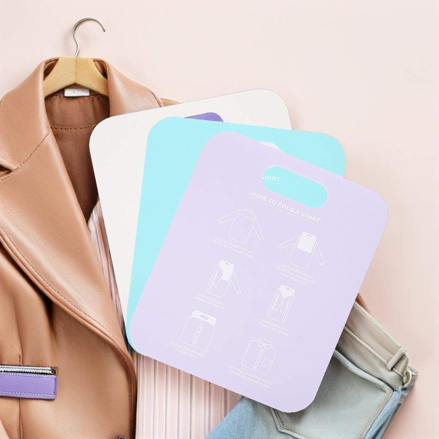 3 Piece Shirt Folding Board Set for Clothes, Home Travel Use
