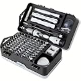 Gray115-in-1 Precision Screwdriver Set for Electronics Cell Phones Watches and Automotive Maintenance - Professional Repair Kit with Magnetic Non-Slip Handle and Tweezers with Flat and Multiple Bits