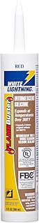 White Lightning W44107010 Flame Buster Intumescent Silicone Sealant, Red, 10 fl. oz.