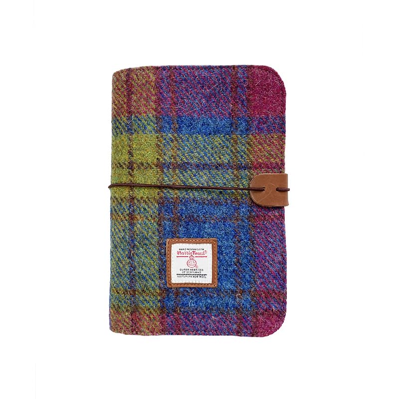 TAILORMAP Harris Tweed A6 Notebook Binder,Wool Fabric Refillable A6 Binder,6 Ring planner with A6 Refill Papers,Pen Loop A6 Size Notebook Journals for Writing (Colorful)