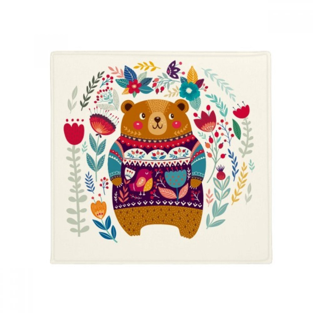 Tapis antidérapant salle de bain anti-glissade rond 60cm motif ours mignon