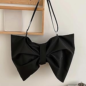 Amazon.com: unique bow purse for women, large black tote bag with
