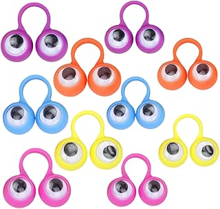 Frcolor 10個 創造的な目玉指人形 向けパーティー好適品 色ランダム 大中混合 製 軽量 滑らか表面で遊びやすく認識力向上お ランダムカラー