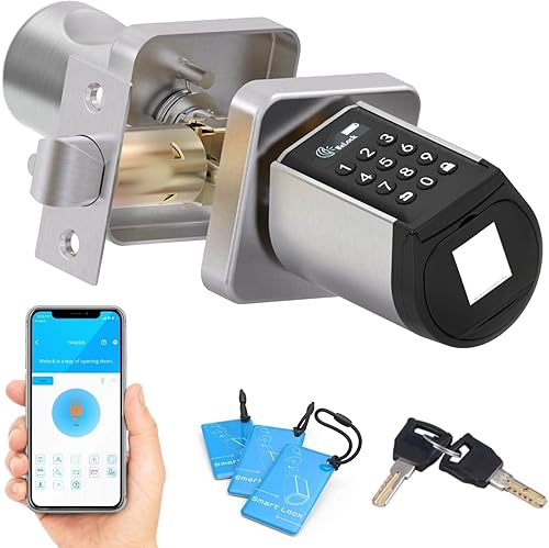 Miniatura 12 de WELOCK - Cerradura de seguridad inteligente, cerradura de puerta de entrada sin llave para puerta delantera, cerrojo de seguridad WiFi con teclado,