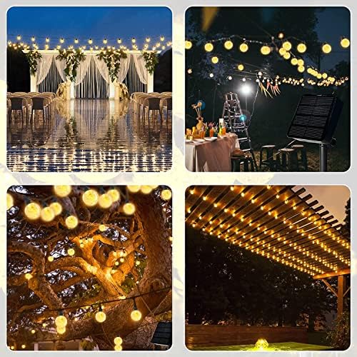 YzzYzz Solar Garden Lights Outdoor, 80 LED 14M Solar String Lights Waterproof, Solar Powered Outdoor Fairy Lights Warm White