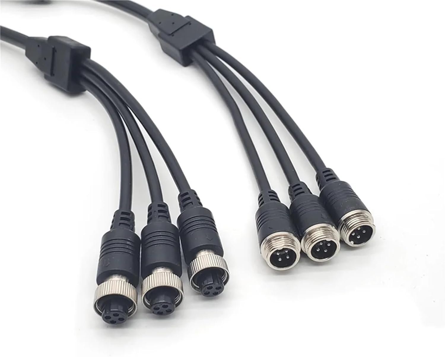 J6P JH6 Truck 3/4Pin to 7Pin Reversing Camera Spiral Cable Male to Female for Heavy Duty Rearview System(3Pin Female)