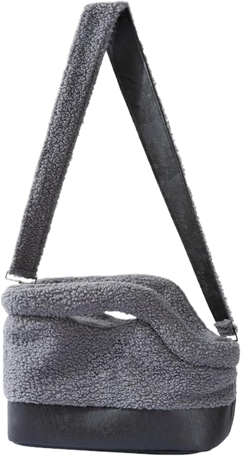 Portable Puppy Carrier - Cute Sling Carrier | 40x22x33cm Animal Carry with Safety Buckle, 600g Fleece Dog Carry Tool with Warm Interior, Dog Bag, Pet Harness Sling for Travel