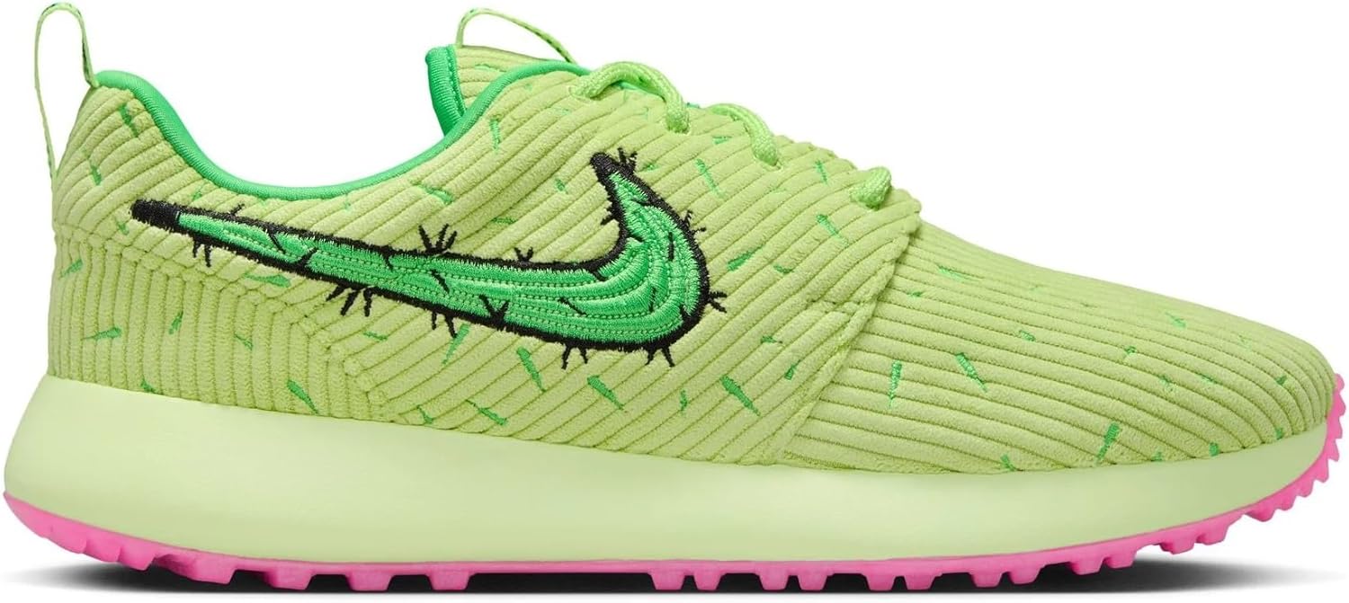 Nike Waste Management Phoenix Open (WMPO) x Roshe Golf 2 “Prickly Pear” Shoes (HF1030-300, Key Lime/Light Green Spark/Barely Volt/Active Fuchsia/Black)