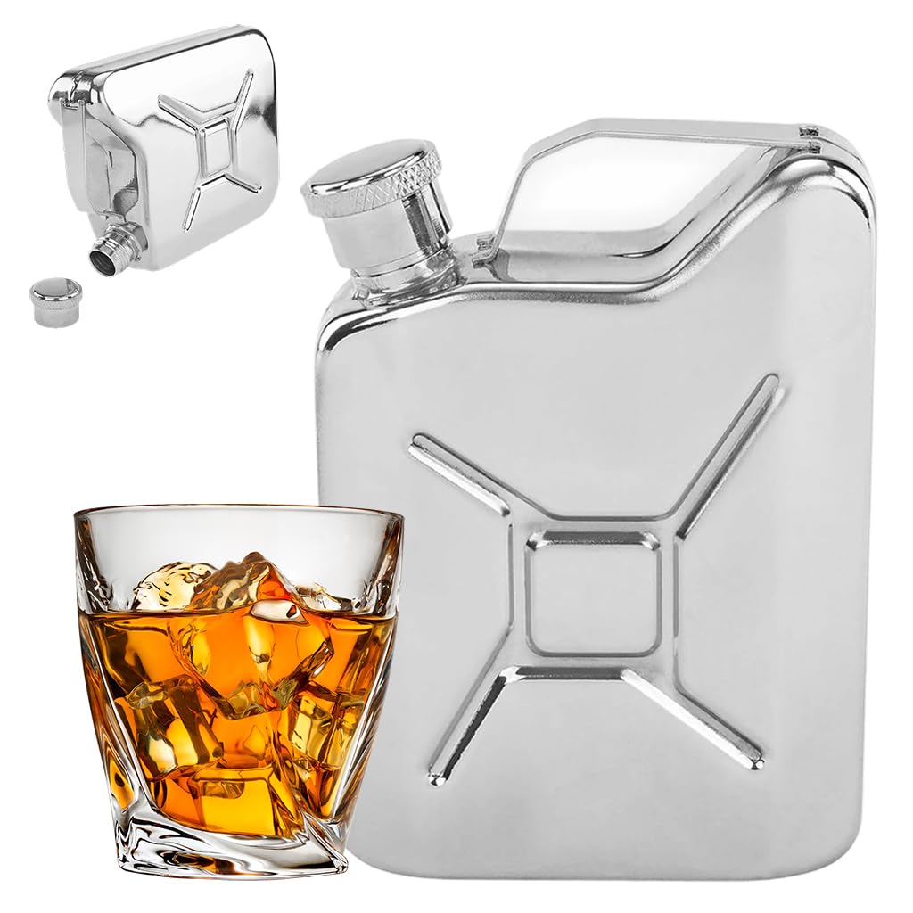 Supvox 7oZ Flagon SUS Hip Flask Leak-Proof Whiskey Bottle Vintage