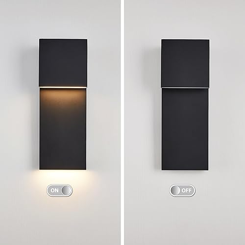 Miniatura 7 de Modern LED Outdoor Wall Sconce 17W Integrated LED Outdoor Wall Mount,Anti Rust Textured Black Suit for Wet Locations and All Rooms,Easily Installed