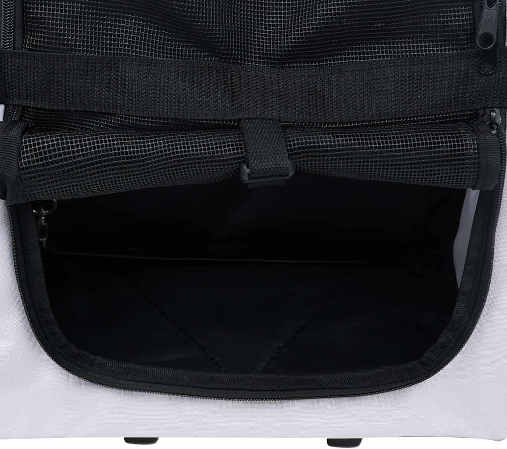 YAFF Grey Fabric Pet Trolley, Collapsible Rectangular Dog & Cat Stroller, Indoor/Outdoor, Lightweight