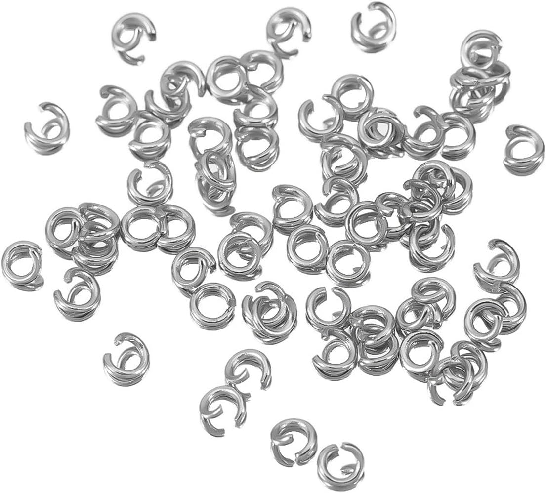 1000 Pcs 5mm Stainless Steel Open Jump Rings, Round Thick Connector Rings for Jewelry Making Split Rings Circle Clasp Connectors Rings for Keychains Earring Necklace Repair