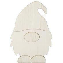 Plaid Unpainted Wood Surface, 7" Gnome Layered Shape Perfect for DIY Unfinished Wood Crafts, 63488