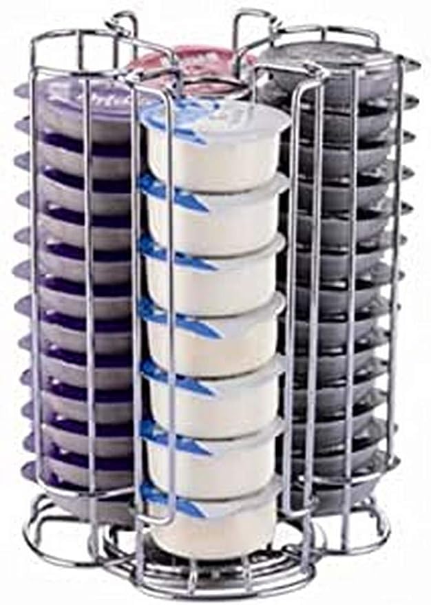 Wrobic Porte-capsules Nespresso Vertuo - Support rotatif pour capsules Nespresso Vertuoline (35 dosettes) - Argenté Wrobic Porte-capsules Nespresso Vertuo - Support rotatif pour capsules Nespresso Vertuoline (35 dosettes) - Argenté
