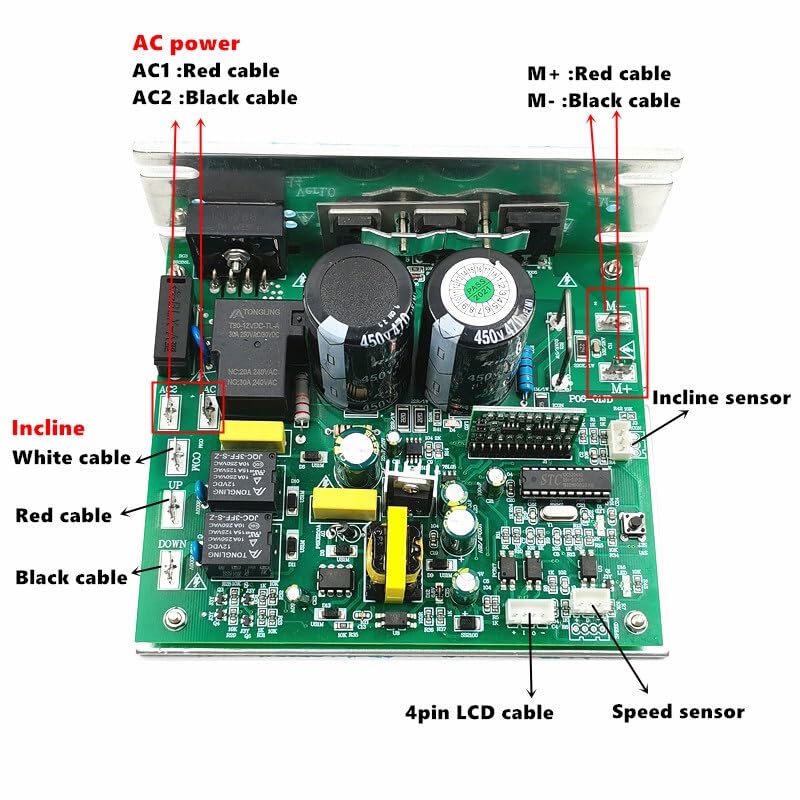 Carte de Circuit imprimé Universelle for Tapis de Course 1HP-4HP, écran de Console for Tapis de Course MC2100ELS-18W(No Incline 0.75-2HP)