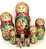 BuyRussianGifts Nutcracker Russian Nesting Doll Hand Painted 10 Piece Fairy Tale Unique Matryoshka A