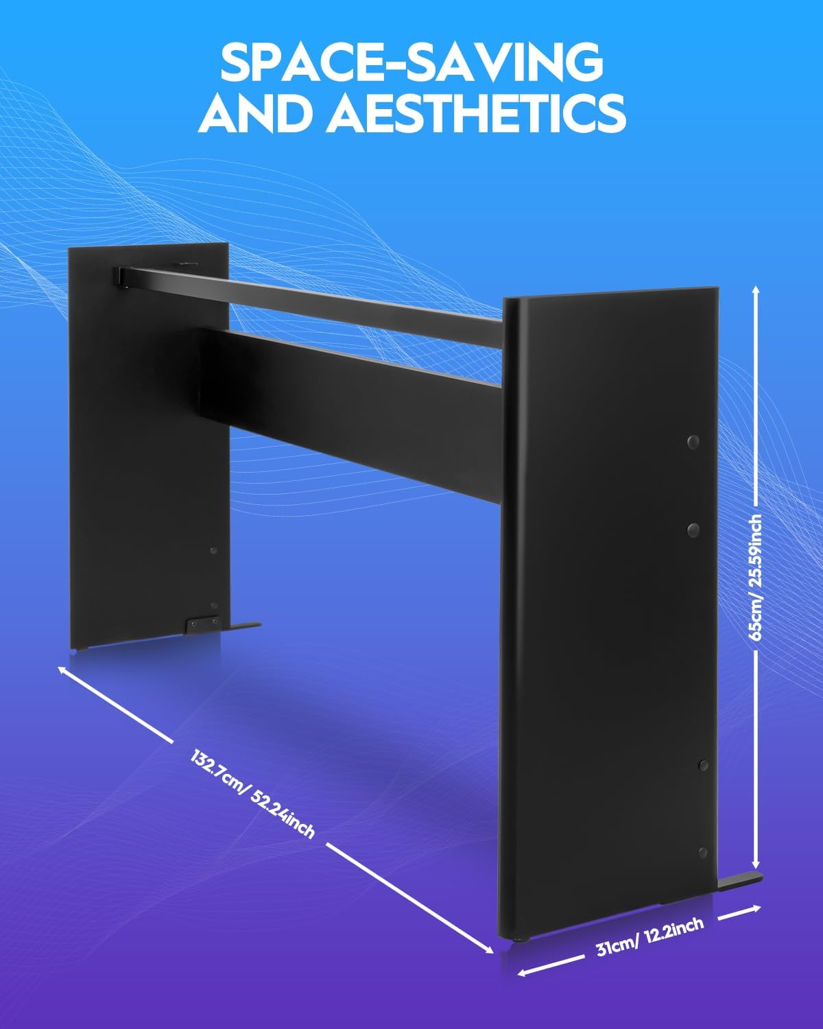 STRICH SKT-L200 88 Keys Digital Piano Keyboard Stand, Wooden Furniture Stand Heavy Duty, Compatible for YAMAHA P225B/P143/ P145/P223 (Classic Black)