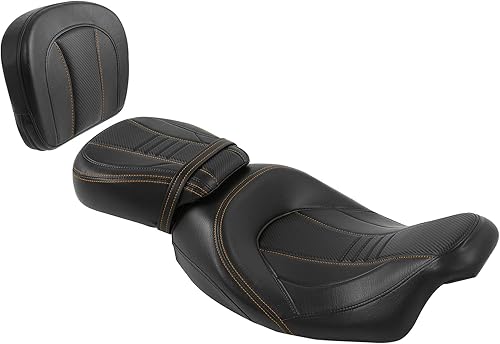 Miniatura 117 de TCT-MOTORPARTS Low-Profile Pillion 2-Up Seat Driver Passenger Seat & Rider Pad Fit For Harley Road Street Glide 2009-2023