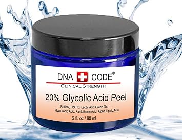 DNA Code- 20% Glycolic Acid Cell Renewal Peel w/Retinol, CoQ10,Hyaluronic Acid, M3000