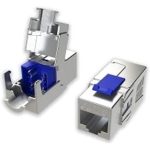 LINKUP - [GHMT & DSX8000 Certified Cat8 Ethernet Cable Connector 2-Pack RJ45 Metal Tool Free Easy Termination Keystone Jack |for 2000MHz 2GHz 40G Double Shielded Solid LAN Cable 22AWG-24AWG