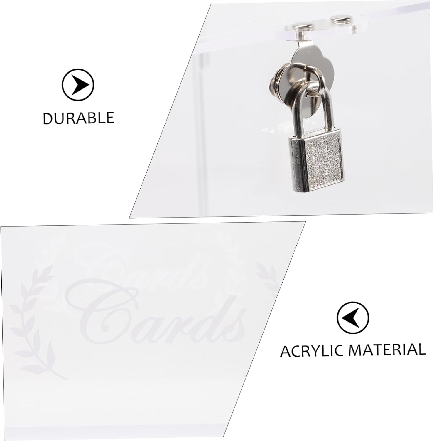ARTIBETTER Transparent Acrylic Wedding Card Box for Graduation Birthday Anniversary and Donation Events Stylish Table Decor for Card Collection and present Envelopes