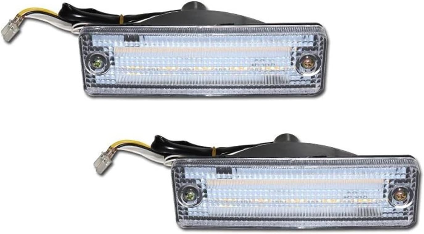 Turn Signal Light for Festiva 1988-1993 Car Bumper Amber Turn Signal Replace White Led Daytime Running Light Lens Front Bumper Lights Indicator