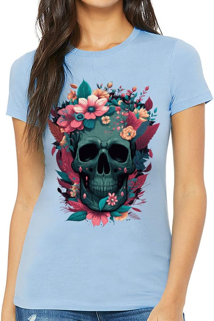 Beautiful Skull Slim Fit T-Shirt - Art Women's T-Shirt - Beautiful Slim Fit Tee