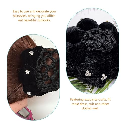 Miniatura 7 de OSALADI Buns Ballet Hair Bun Cover 4 unids Mujeres Elástica Red de Pelo Danza Invisible Hairnets Styling Accesorios para el Cabello para Bailarín