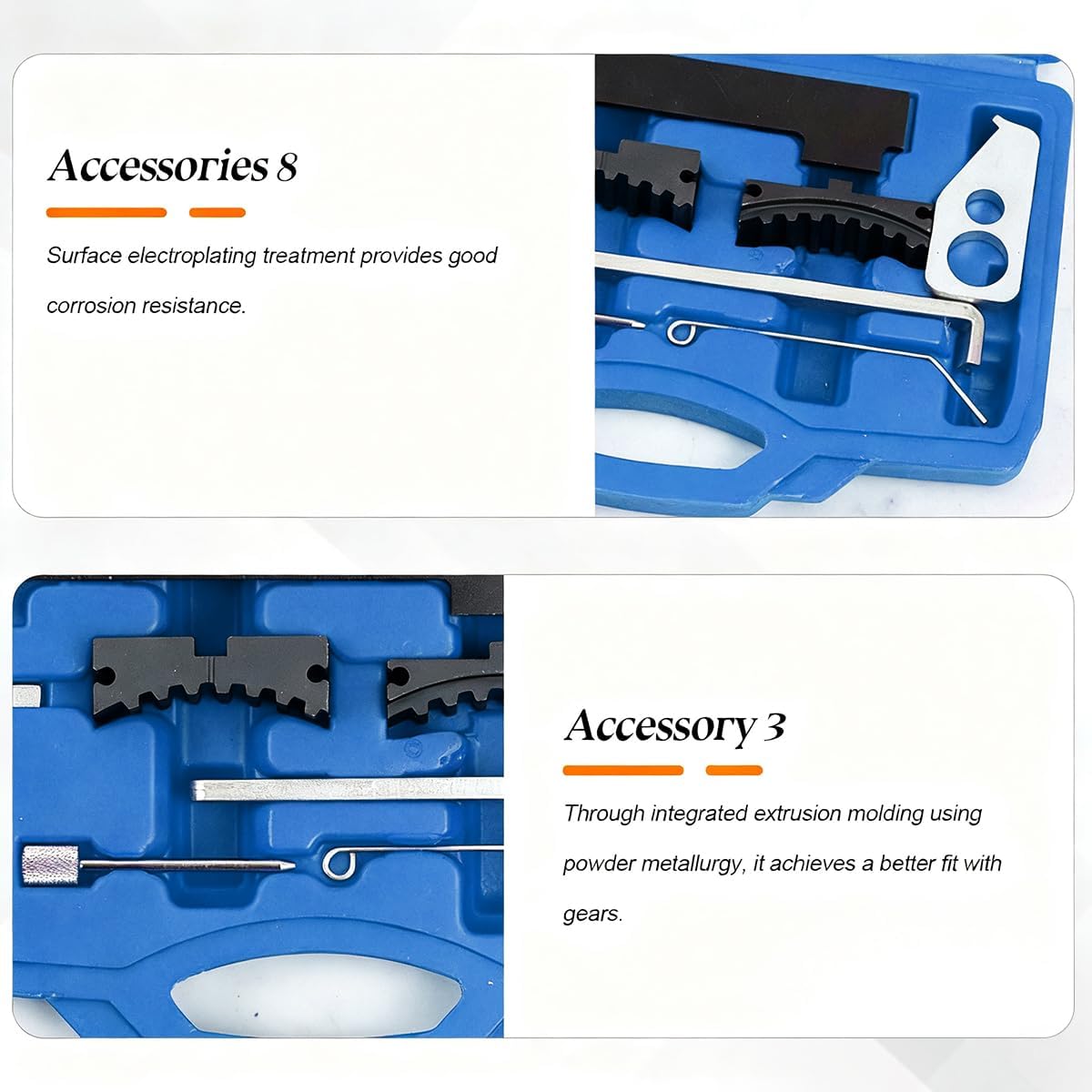 Car Timing Tool Kit, Vehicle Engine Camshaft Tensioning Locking Alignment Timing Belt Set, Automotive Camshaft Holding Tool Accessories, Compatible with 16V 1.4 1.6 1.8 en6340 km6340 (Blue)