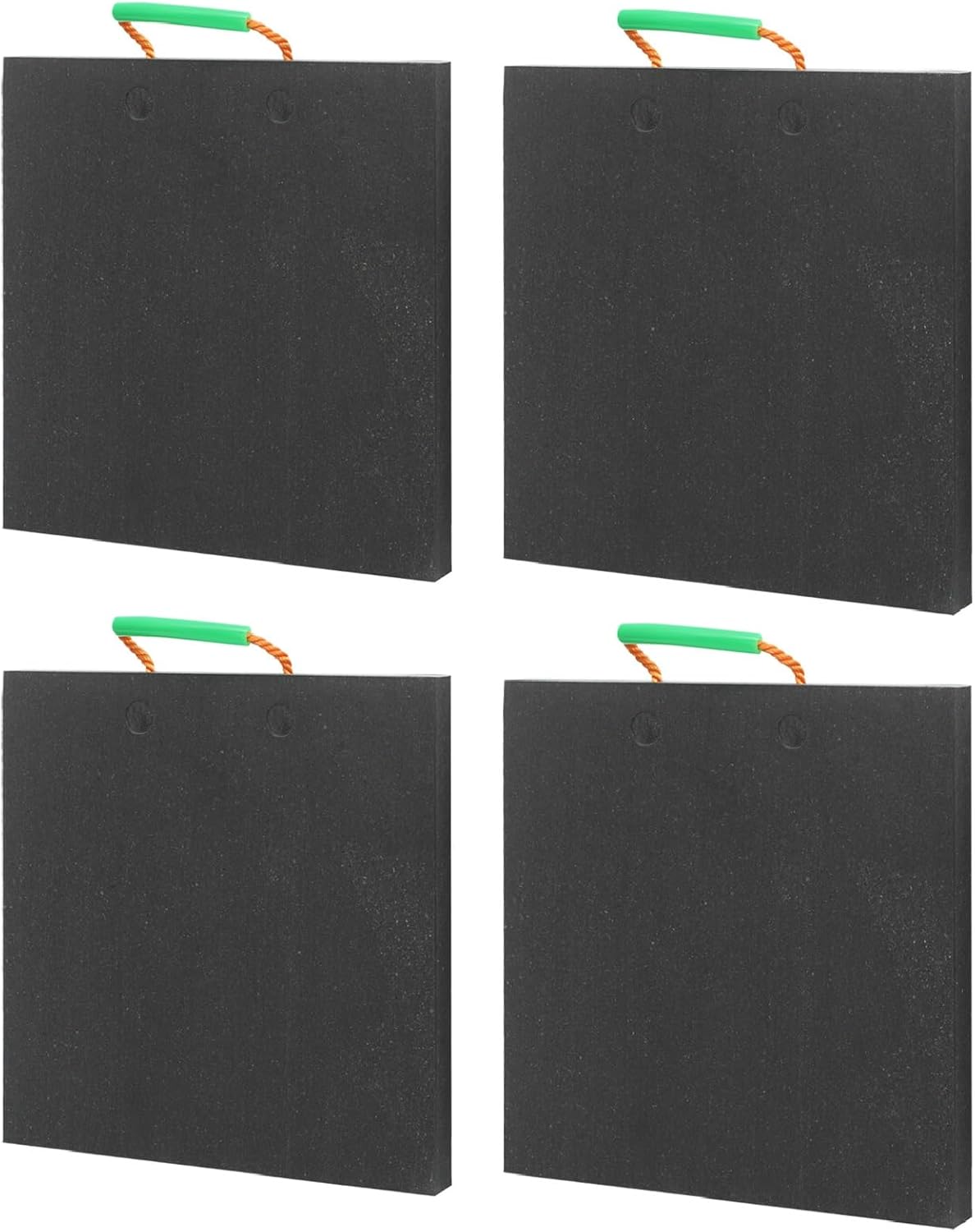 4pcs Outrigger Pads for Crane 18" x 18" x 1.5" Thick, Up to 80T/176370lbs Capacity, Heavy Duty RV Jack Pads Stabilizing Blocks with Handle, Truck/Trailer/RV Jack Landing Pad, Black