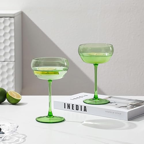 Miniatura 2 de EVEREST GLOBAL Copas de champán verde claro excelente adición a tu barra de casa 1234 onzas