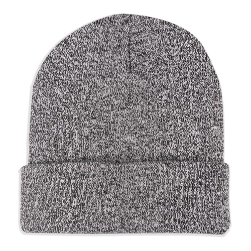 Image of ZOORON 1&2 Packs Beanie for Men Women Men's Beanie Hat Acrylic Knit Cuff Beanie Cap Slouchy Knit Skull Cap Warm Winter hat