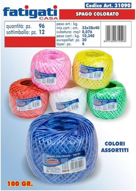 L.BRICO 31090 100g Coloured Spaghetti Straps as Shown