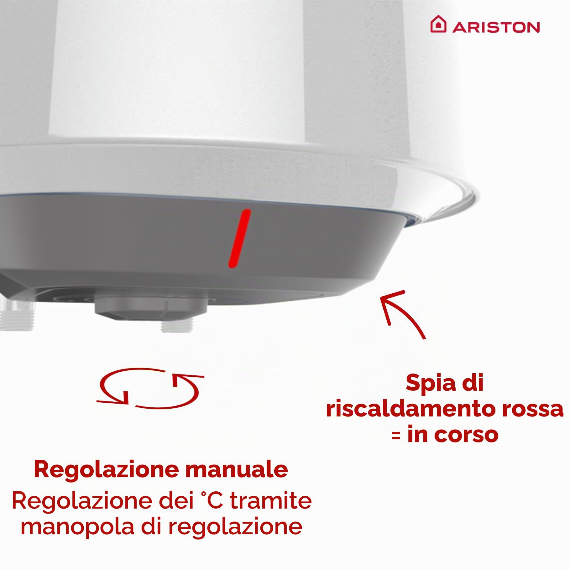 Ariston Pro1 R Scaldabagno Elettrico 80 Litri | Verticale, Resistenza Corazzata Sommersa - Regolazione della Temperatura Esterna e Meccanica