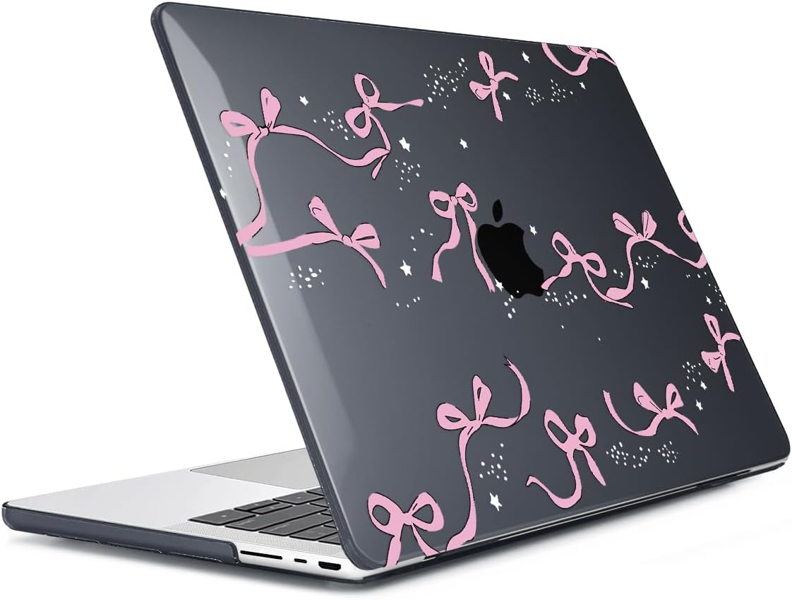 HOHAIYOO Compatible with MacBook Pro 14 inch Case 2025 2024-2021 M5 M4 M3 M2 M1 A3434 A3112 A3185 A3401 A2918 A2992 A2779 A2442 Touch ID, Hard Shell with Keyboard Film&Screen Film&Webcam Cover, Bows-b - Image 3