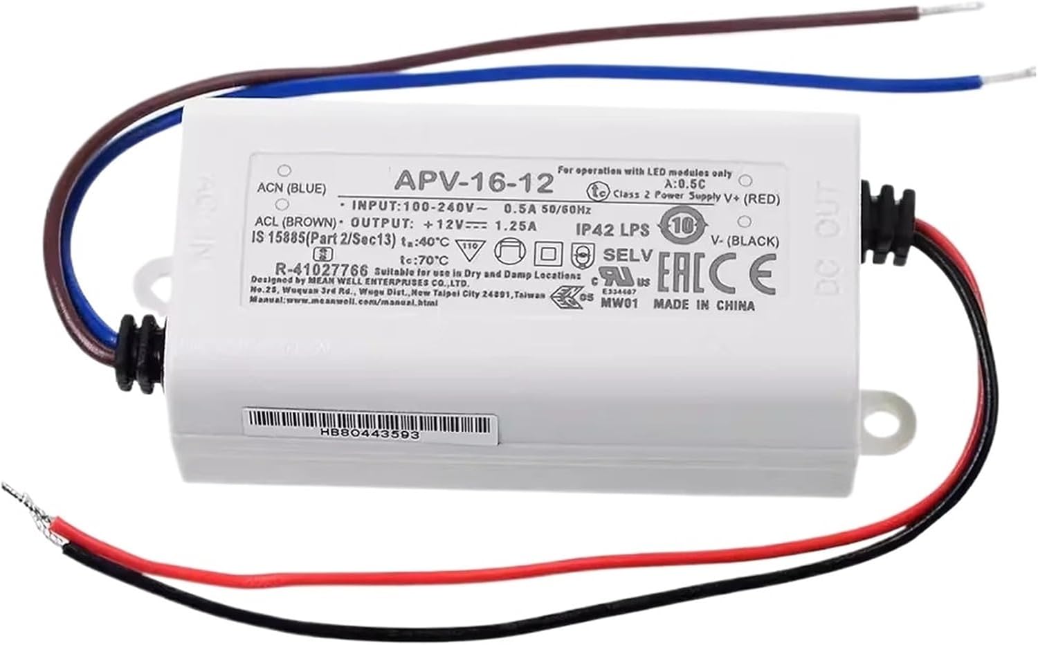 APV-16 APV-16-5 APV-16-12 APV-16-15 APV-16-24 Single Output Switching Power Supply APV-16 5V 12V 15V 24V(Apv-16-24v)