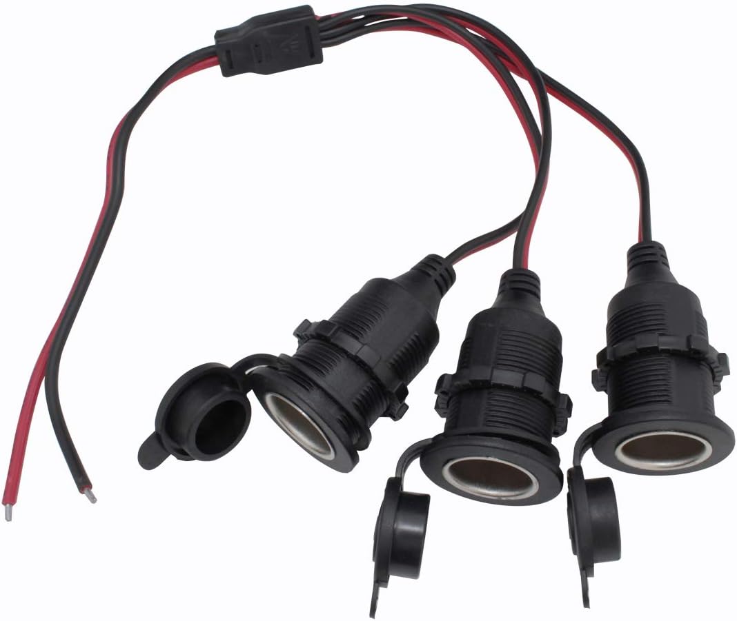 シガーソケット メス 蓋付き 3分岐 切りっぱなし 電源ケーブル 12v 40cm 車 バイク 車 バイク Amazon