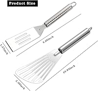 Vista 2 de Juego de 4 espátulas de servir mini brownies para servir con espátula de pescado y mini espátula de acero inoxidable, antiadherente, fácil