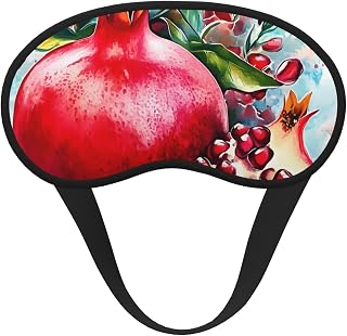 Pomegranate Blackout Sleep Mask for Unisex, Soft Satin Eye Cover with Elastic Strap, for Travel, Nap, Yoga