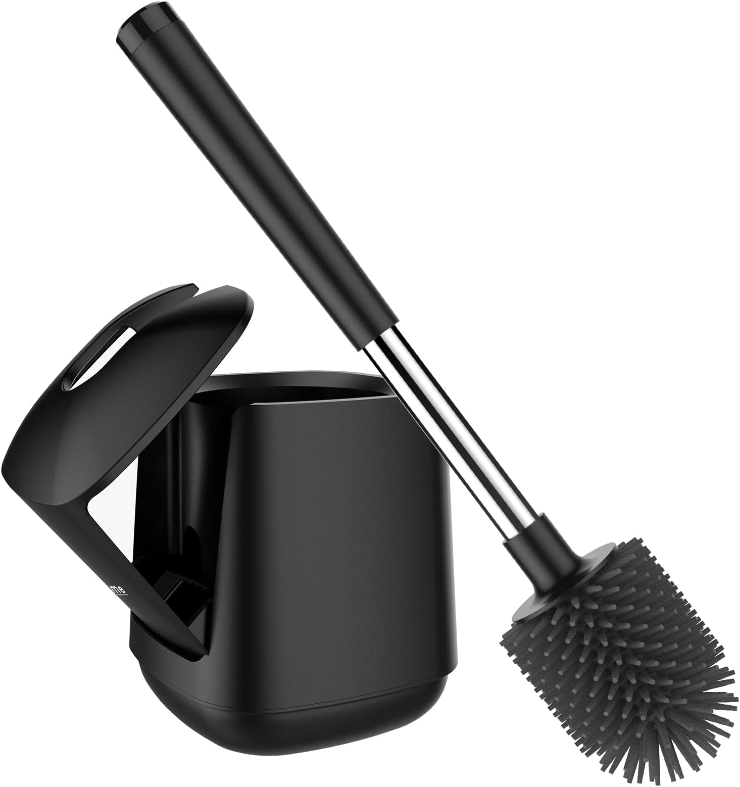 Toilet Bowl Brush and Holder Automatic Toilet Brushes for Bathroom with Holder Ventilated Toilet Cleaner Brush for Toilet Scrubber Cleaning - Black