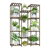 Bamworld Plant Stand Outdoor Indoor Hanging Plant Shelf Tall Large Plant Holder Wood for Living Room