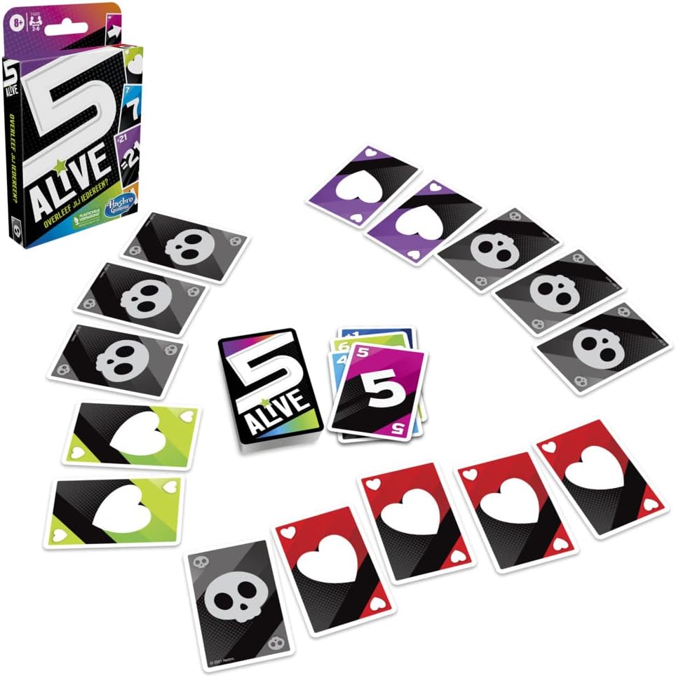 Hasbro Gaming 5 Alive card game, children's game, fun family game from 8 years, card game for 2 to 6 players