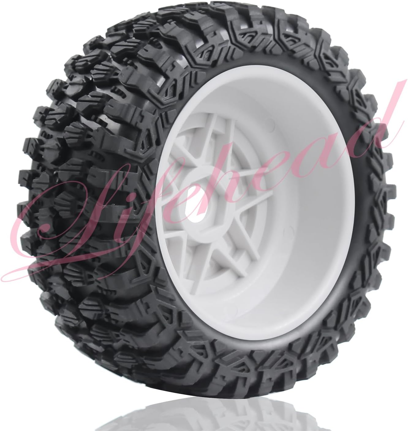 Lifehead 1/7 1/8 RC Short Course Truck Tires for All Terrain，Suitable for TRAXXAS UDR 85086-4 ARRMA Mojave EXB YK4072 DF7 YK4073 TB7 FS Atom/ 135mm OD High Performance Desert Off-Road Truck Tires