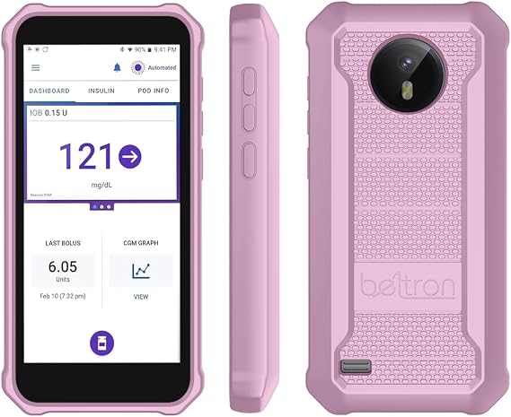 BELTRON Omnipod 5用ケース、Omnipod 5レシーバーを保護するために設計された強化技術のスリムな保護グリップケースラベンダー