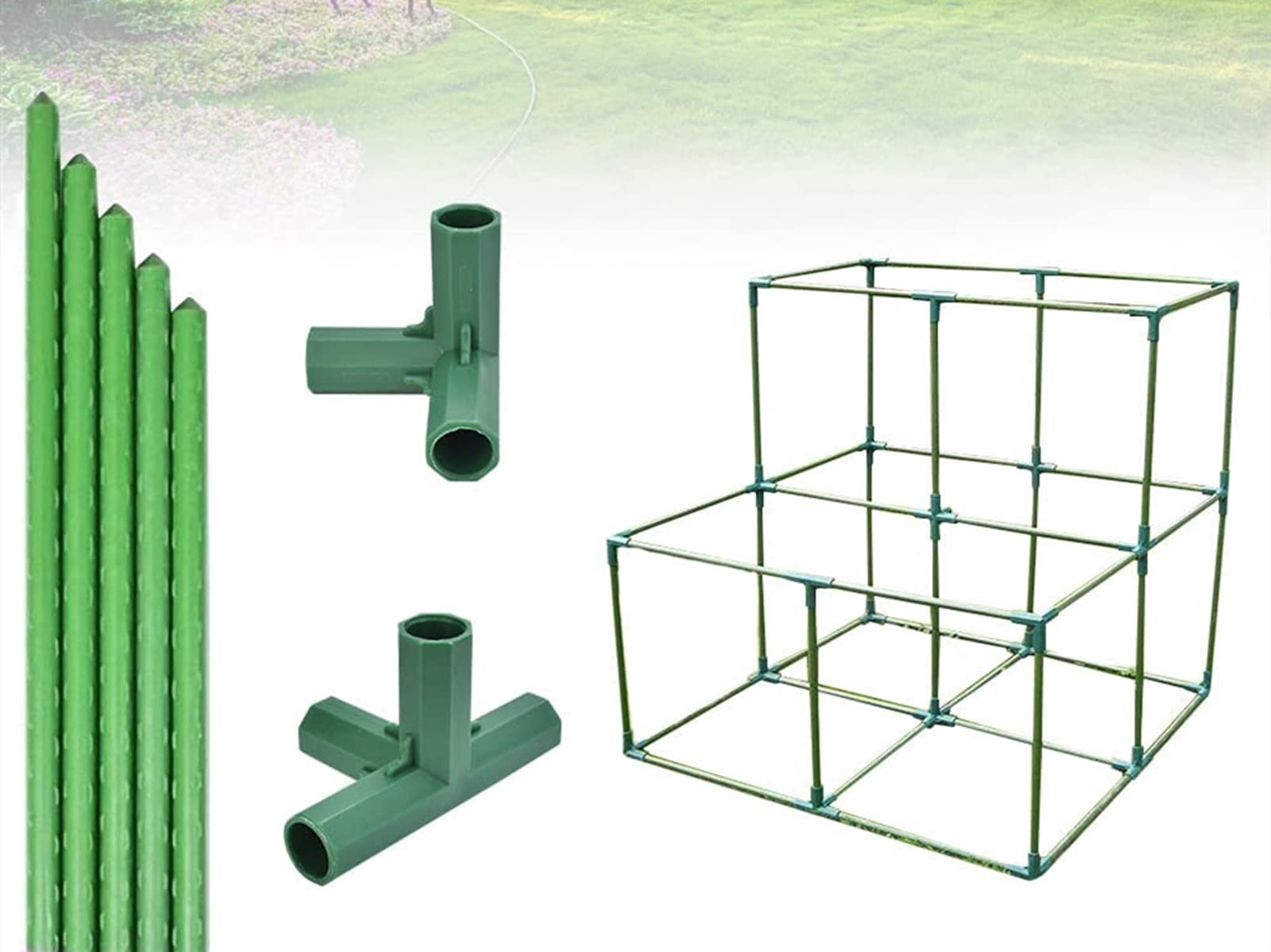 15 connettori per telaio serra da 16 mm, raccordi rivestiti in plastica
